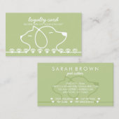 Paws Punch Discount Loyalität Grüner Katzen Hund Visitenkarte (Vorne/Hinten)