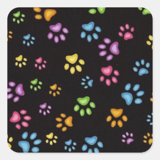 Paws Quadratischer Aufkleber (Vorderseite)