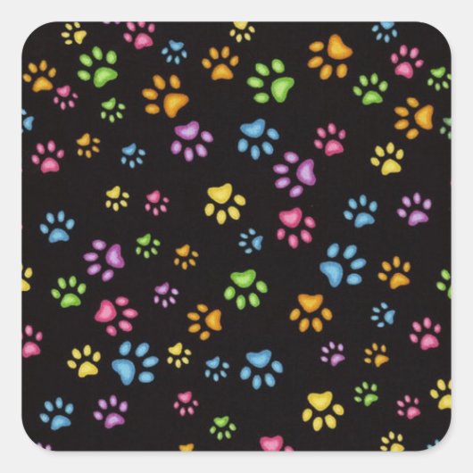 Paws Quadratischer Aufkleber (Vorderseite)