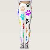 Paws Rainbow Womens Custom Leggings (Vorderseite)