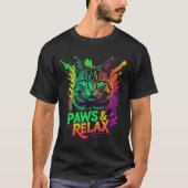 Paws & Relax Cat T-Shirt (Vorderseite)