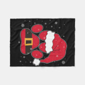 Paws Santa Hat Dog Cat Paw Christmas Pet Lover  Fleecedecke (Vorderseite (Horizontal))
