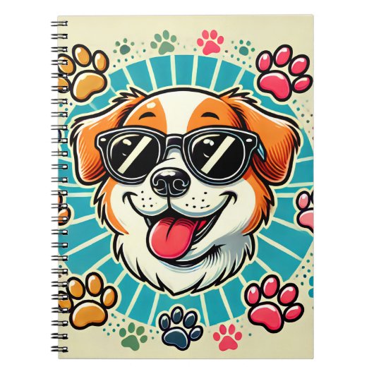 Paws & Shades SpiralNotebook Notizblock (Vorderseite)