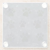 Paws Star und Crescent Moons Blue Watercolor Glasuntersetzer (Rückseite)