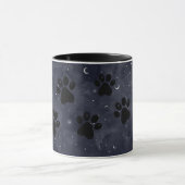 Paws Star und Crescent Moons Blue Watercolor Tasse (Zentrum)