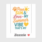 Paws, Sun & Love – Summer Vibes for Pet Lovers Aufkleber (Blatt)