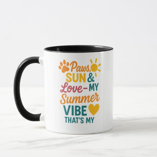 Paws, Sun & Love – Summer Vibes for Pet Lovers Tasse (Links)