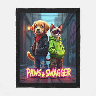Paws & Swagger™ Stilvolle Pet-Apparel-Babydecke Fleecedecke