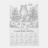 Paws & Tea Time Kitchen Tea Towels 2026 Calendar Geschirrtuch (Vertikal)