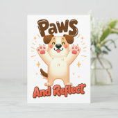 Paws und Reflektoren für Niedliche Hunde Dankeskarte (Stehend Vorderseite)