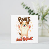 Paws und Reflektoren für Niedliche Hunde Einladung (Stehend Vorderseite)
