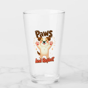 Paws und Reflektoren für Niedliche Hunde Glas