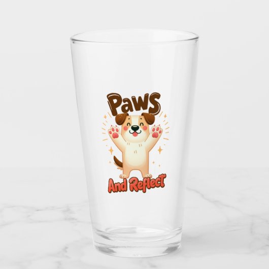Paws und Reflektoren für Niedliche Hunde Glas (Vorderseite)