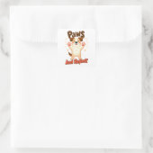 Paws und Reflektoren für Niedliche Hunde Quadratischer Aufkleber (Tasche)