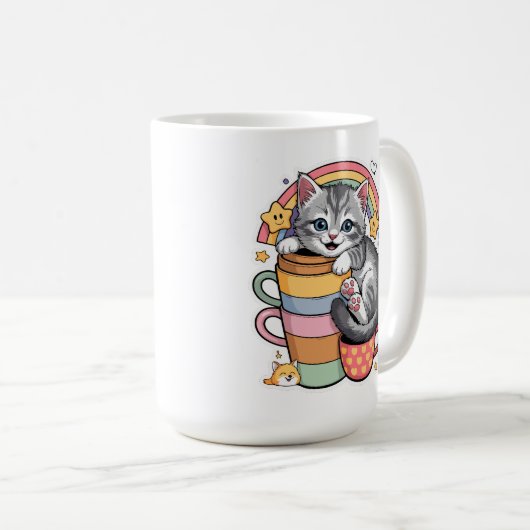 Paws und Regenbogen Kaffeetasse (VorderseiteRechts)