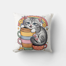 Paws und Regenbogen Kissen