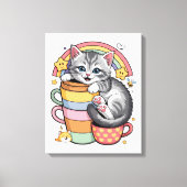 Paws und Regenbogen Leinwanddruck (Vorderseite)