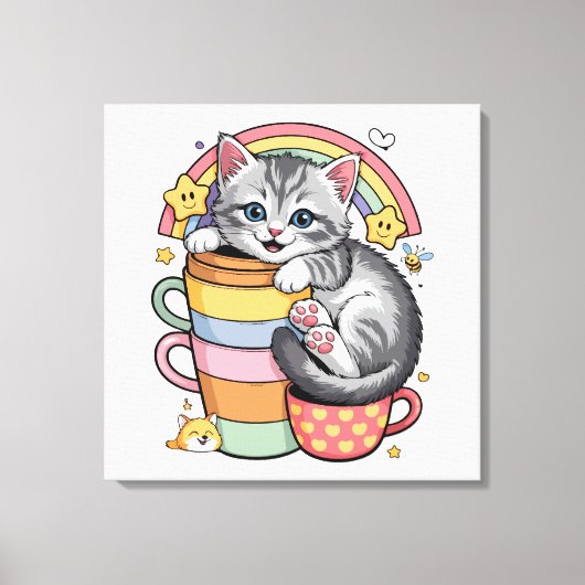 Paws und Regenbogen Leinwanddruck (Vorderseite)