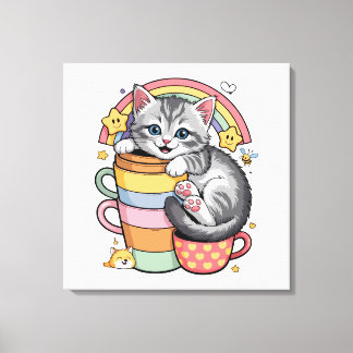 Paws und Regenbogen Leinwanddruck