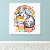 Paws und Regenbogen Leinwanddruck (Insitu (Holzboden))