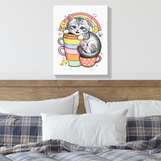 Paws und Regenbogen Leinwanddruck (Insitu (Schlafzimmer))