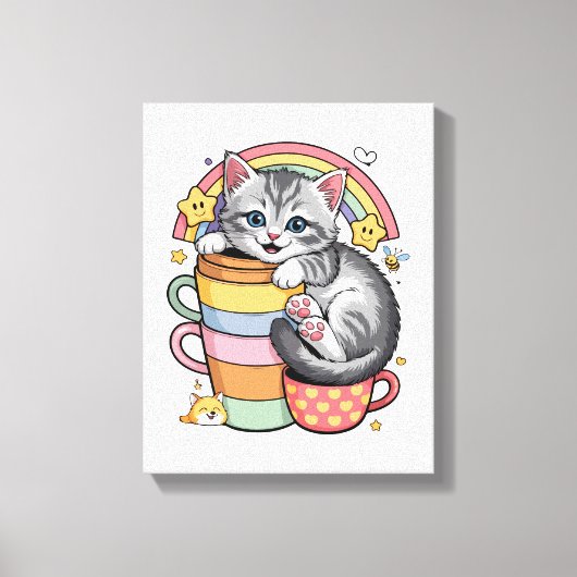 Paws und Regenbogen Leinwanddruck (Vorderseite)