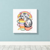 Paws und Regenbogen Leinwanddruck (Insitu (Holzboden))