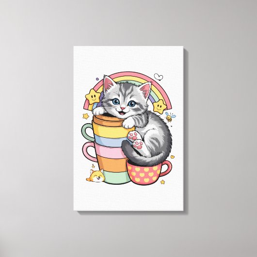 Paws und Regenbogen Leinwanddruck (Vorderseite)