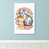 Paws und Regenbogen Leinwanddruck (Insitu (Holzboden))