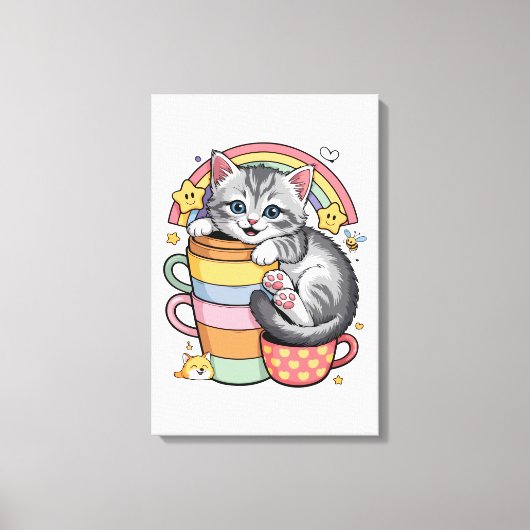 Paws und Regenbogen Leinwanddruck (Vorderseite)