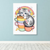 Paws und Regenbogen Leinwanddruck (Insitu (Holzboden))