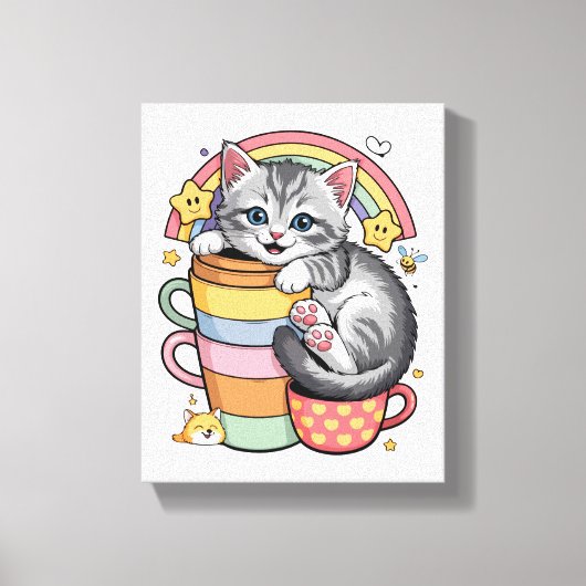 Paws und Regenbogen Leinwanddruck (Vorderseite)