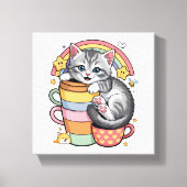 Paws und Regenbogen Leinwanddruck (Vorderseite)