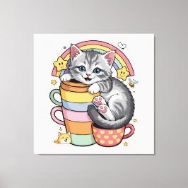 Paws und Regenbogen Leinwanddruck