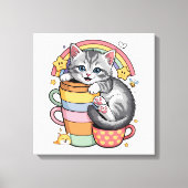 Paws und Regenbogen Leinwanddruck (Vorderseite)