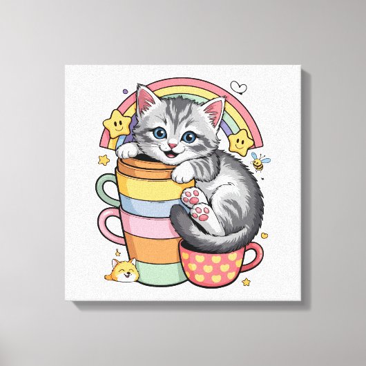 Paws und Regenbogen Leinwanddruck (Vorderseite)