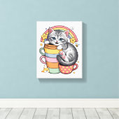 Paws und Regenbogen Leinwanddruck (Insitu (Holzboden))