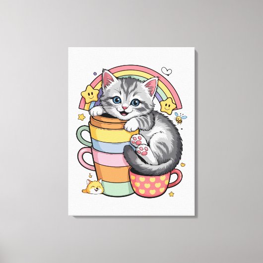 Paws und Regenbogen Leinwanddruck (Vorderseite)