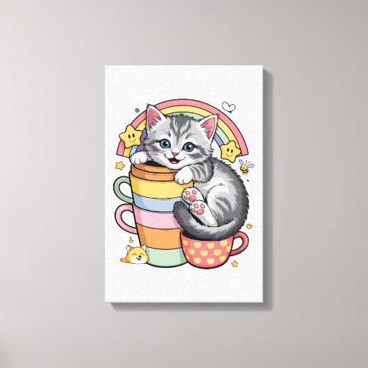 Paws und Regenbogen Leinwanddruck (Vorderseite)