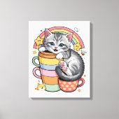 Paws und Regenbogen Leinwanddruck (Vorderseite)