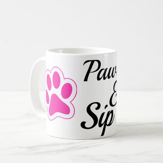 Paws und Sip Tasse (Vorderseite Links)