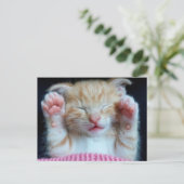 Paws up Kitty Postkarte (Stehend Vorderseite)