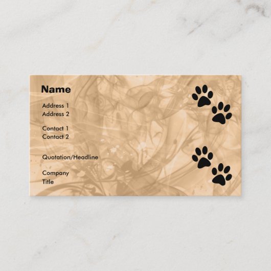 Paws Visitenkarte (Vorderseite)