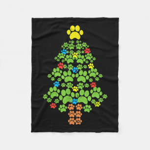 Paws Weihnachtsbaum Hund oder Katze mit Santa Ligh Fleecedecke