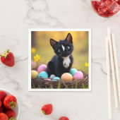 Paws & Whiskers Pastel: Felinis Osterkorb Serviette (Beispiel)