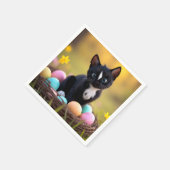 Paws & Whiskers Pastel: Felinis Osterkorb Serviette (Ecke)