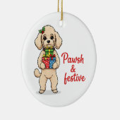 Pawsh and Festive Dog, Fancy Christmas Dog Keramik Ornament (Rechts)