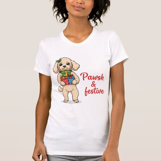Pawsh and Festive Dog Shirt, Fancy Christmas Dog T-Shirt (Vorderseite)