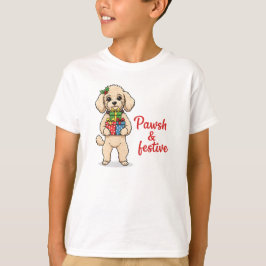 Pawsh and Festive Dog Shirt, Fancy Christmas Dog T-Shirt