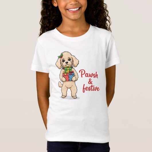 Pawsh and Festive Dog Shirt, Fancy Christmas Dog T-Shirt (Vorderseite)